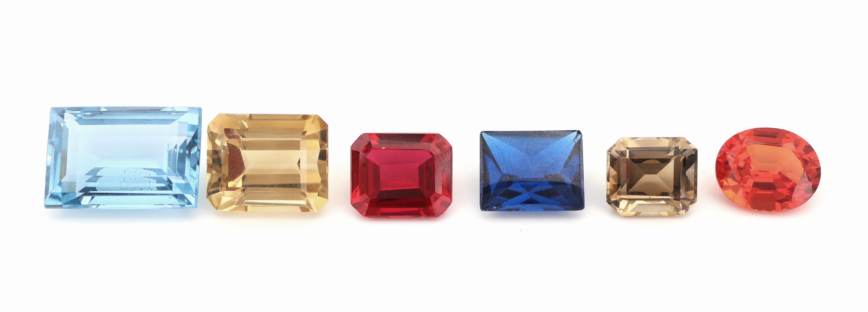 Detail a: Fundgrube lose Farbsteine, ca. 308 ct, div. Farbsteine, u.a. Aquamarine, Blautopase (beh.)Peridots, Tansanite, Saphire, Rubine, Opale, und andere, ...