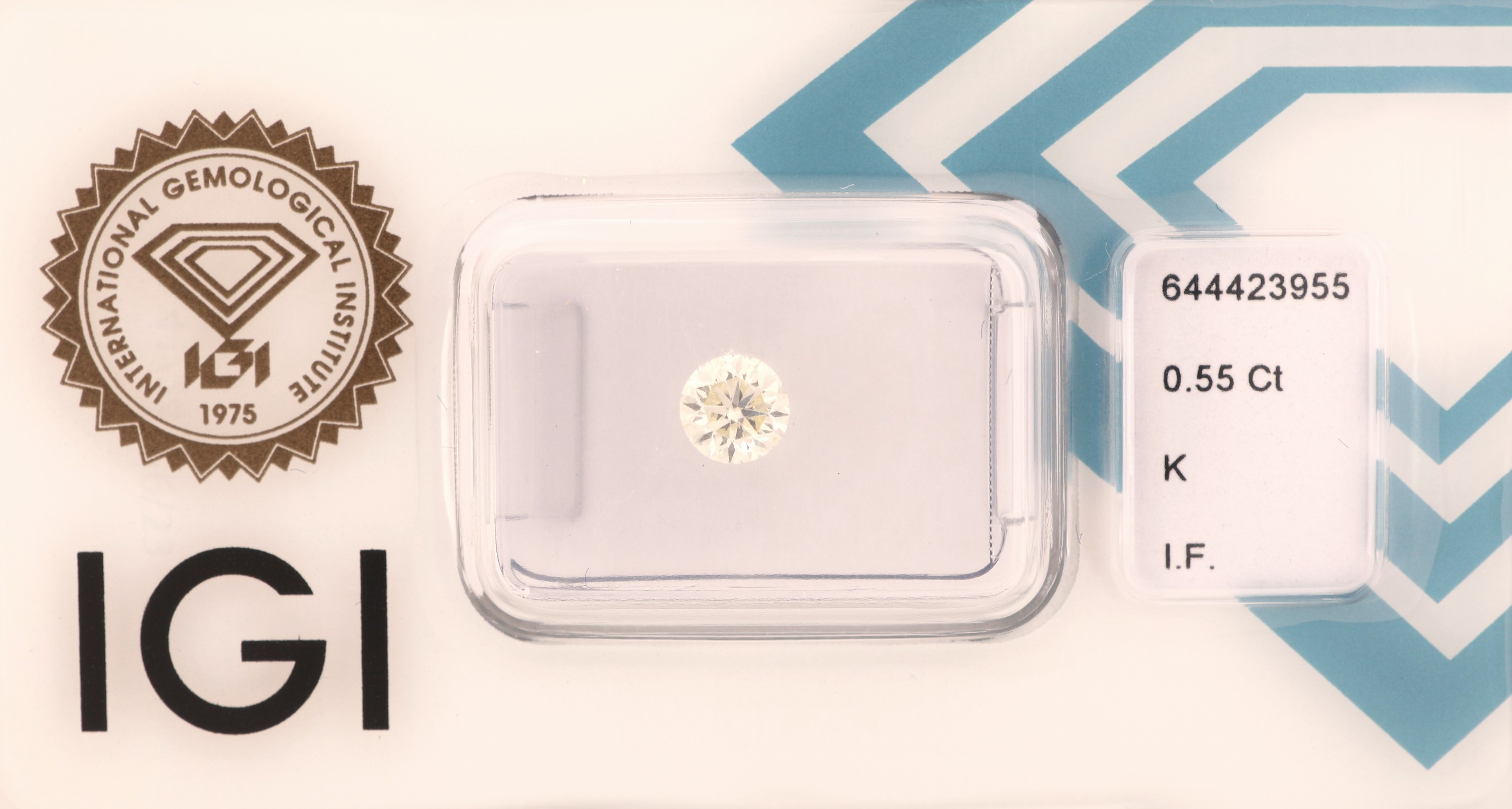 Image 27025710 - Loser Brillant, 0.55 ct get.Weiß(K)/if, eingeschweißt, mit IGI-Expertise Schätzpreis: ...