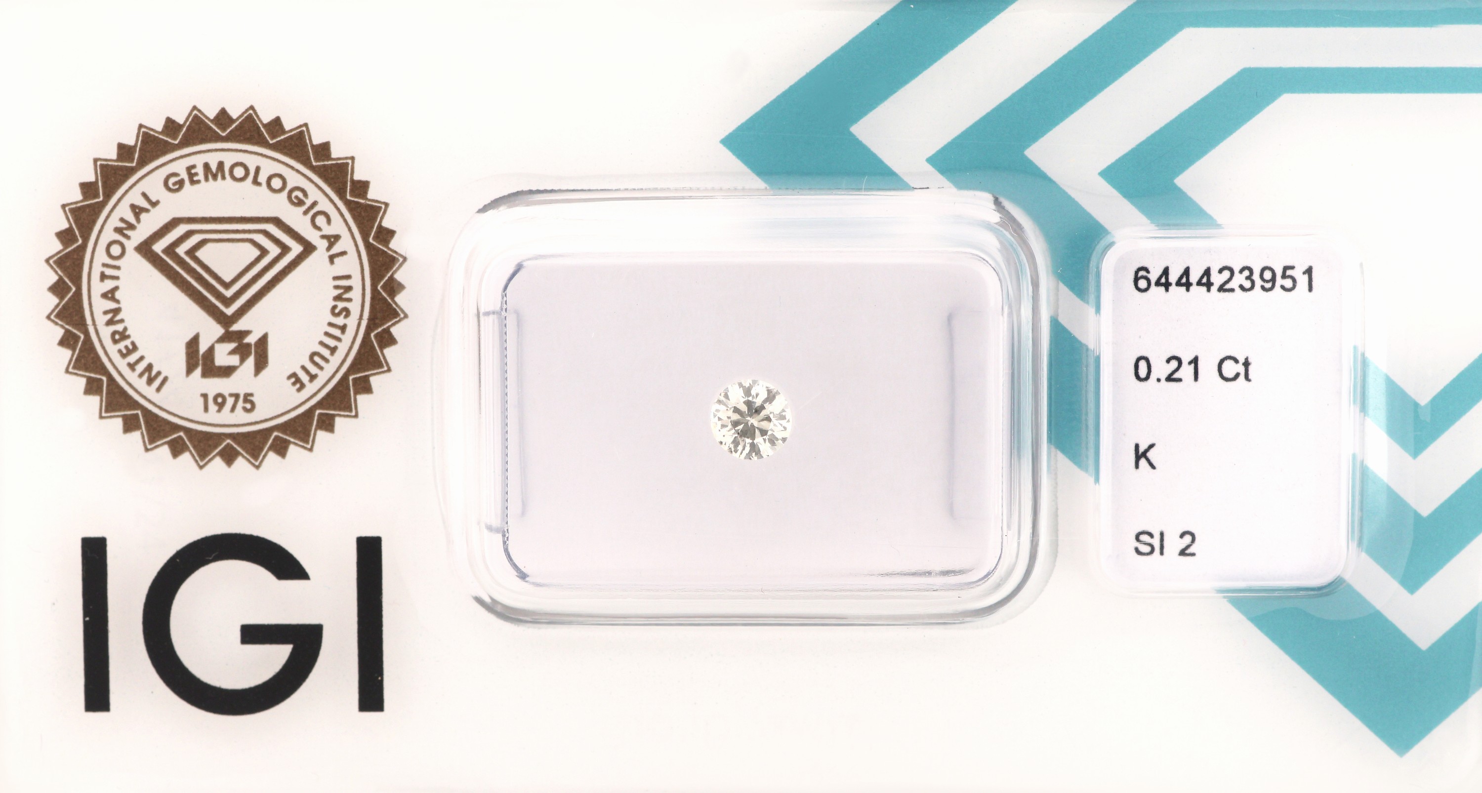 Image 27025712 - Loser Brillant, 0.21 ct get.Weiß(K)/si2, eingeschweißt, mit IGI-Expertise Schätzpreis: ...