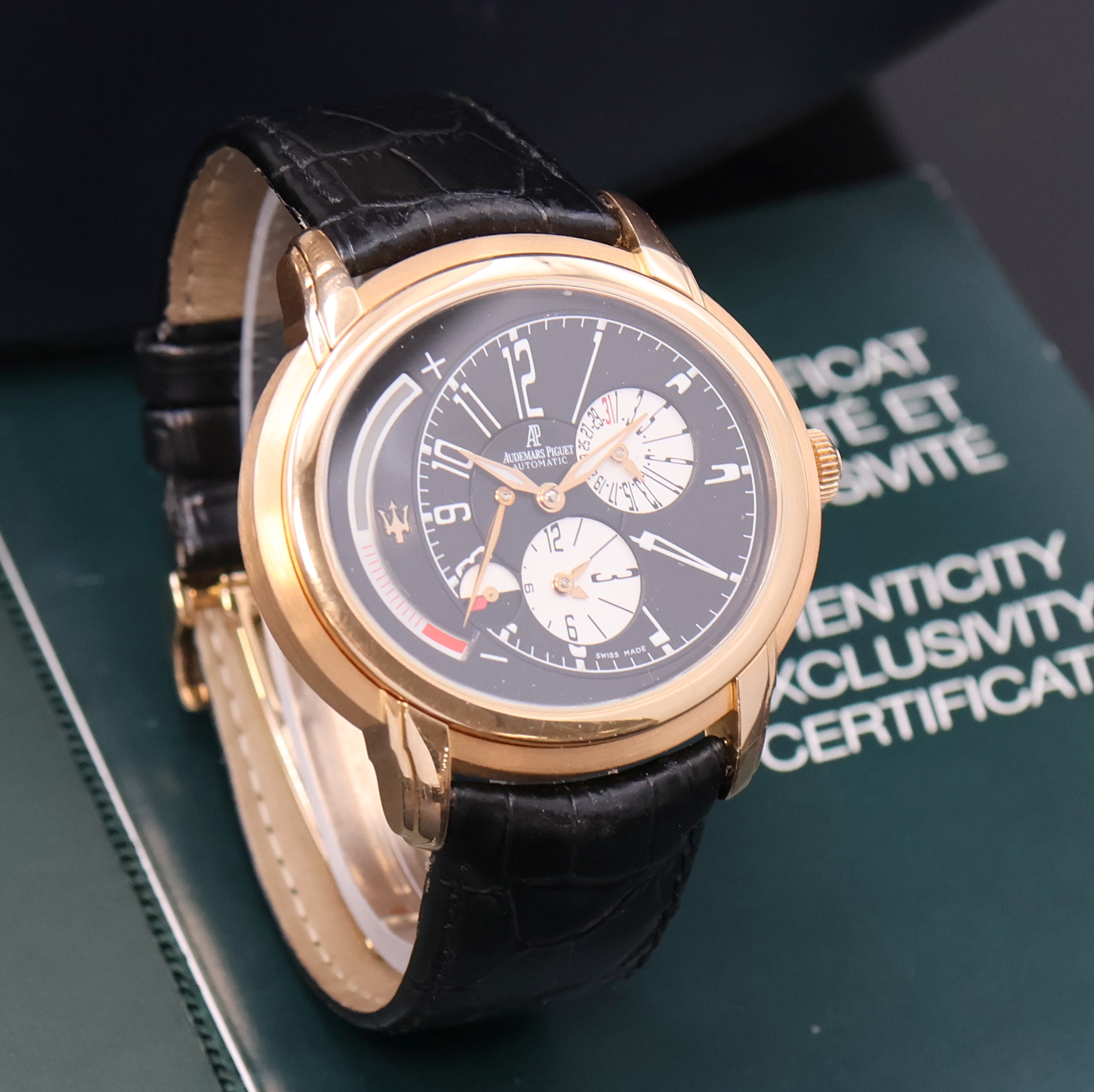Detail b: AUDEMARS PIGUET seltene, auf 450 Stück limitierte Armbanduhr Millenary Maserati in RG 750/000 Referenz 26150OR.OO.D003CU.01, Automatik, Schweiz um ...