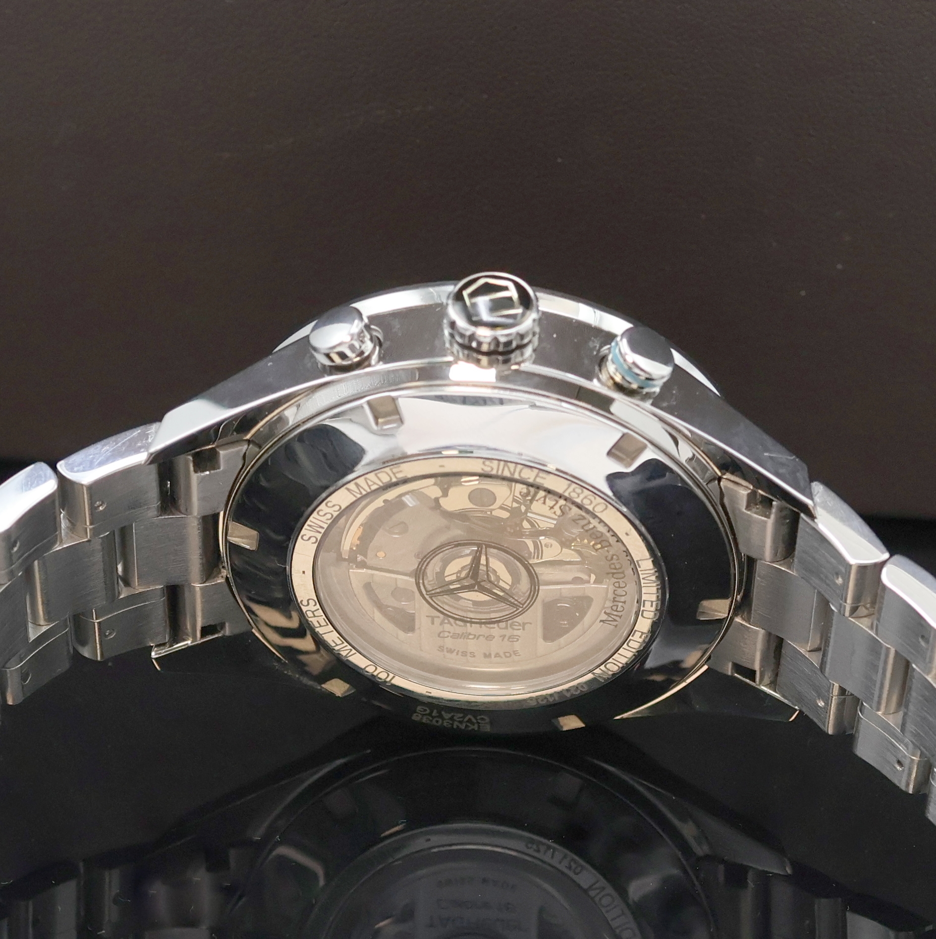 Detail d: TAG HEUER Carrera seltener, auf 125 Stück limitierter Mercedes Benz Armbandchronograph Referenz CV2A1G, Automatik, Schweiz um 2015, beids. vergl. ...