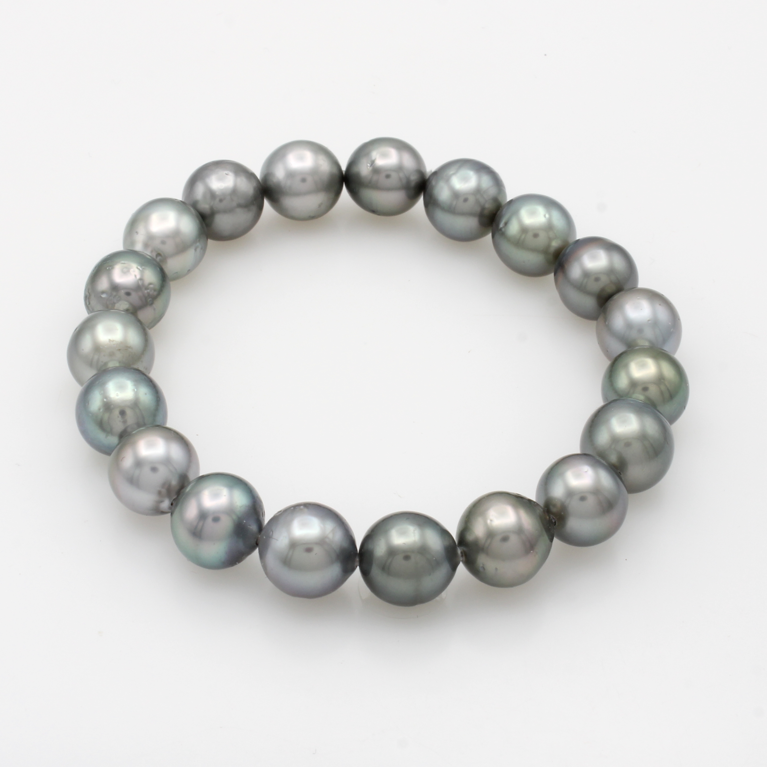 Image 27026964 - Elastisches Tahitizuchtperlenarmband, graue Perlen, D. ca. 10-10.8 mm Schätzpreis: ...