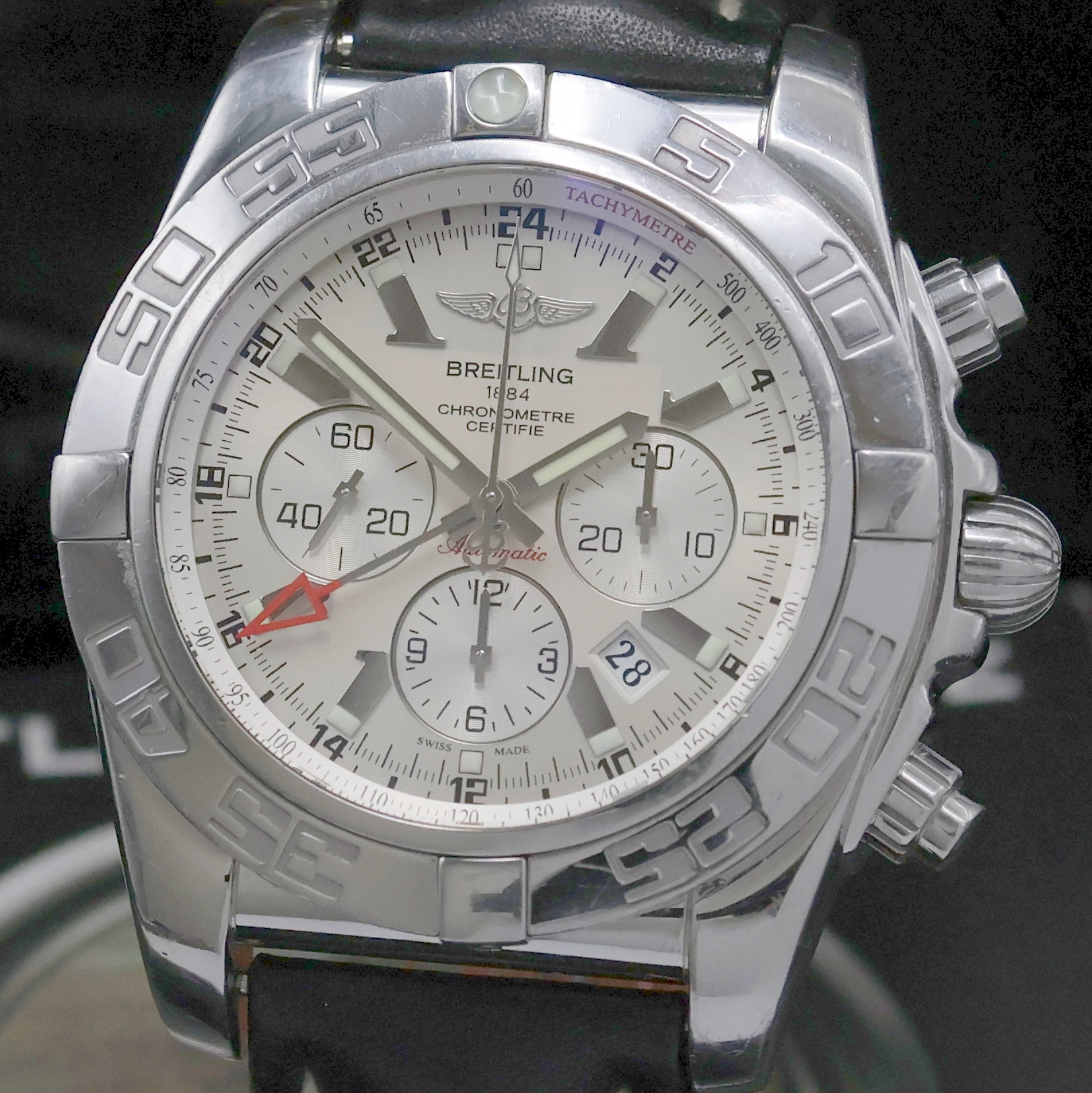 Detail a: BREITLING Chronomat GMT Armbandchronograph Referenz AB041012, Automatik, Schweiz um 2014, Chronometer in Edelstahl inkl. orig. Lederband m. orig. ...