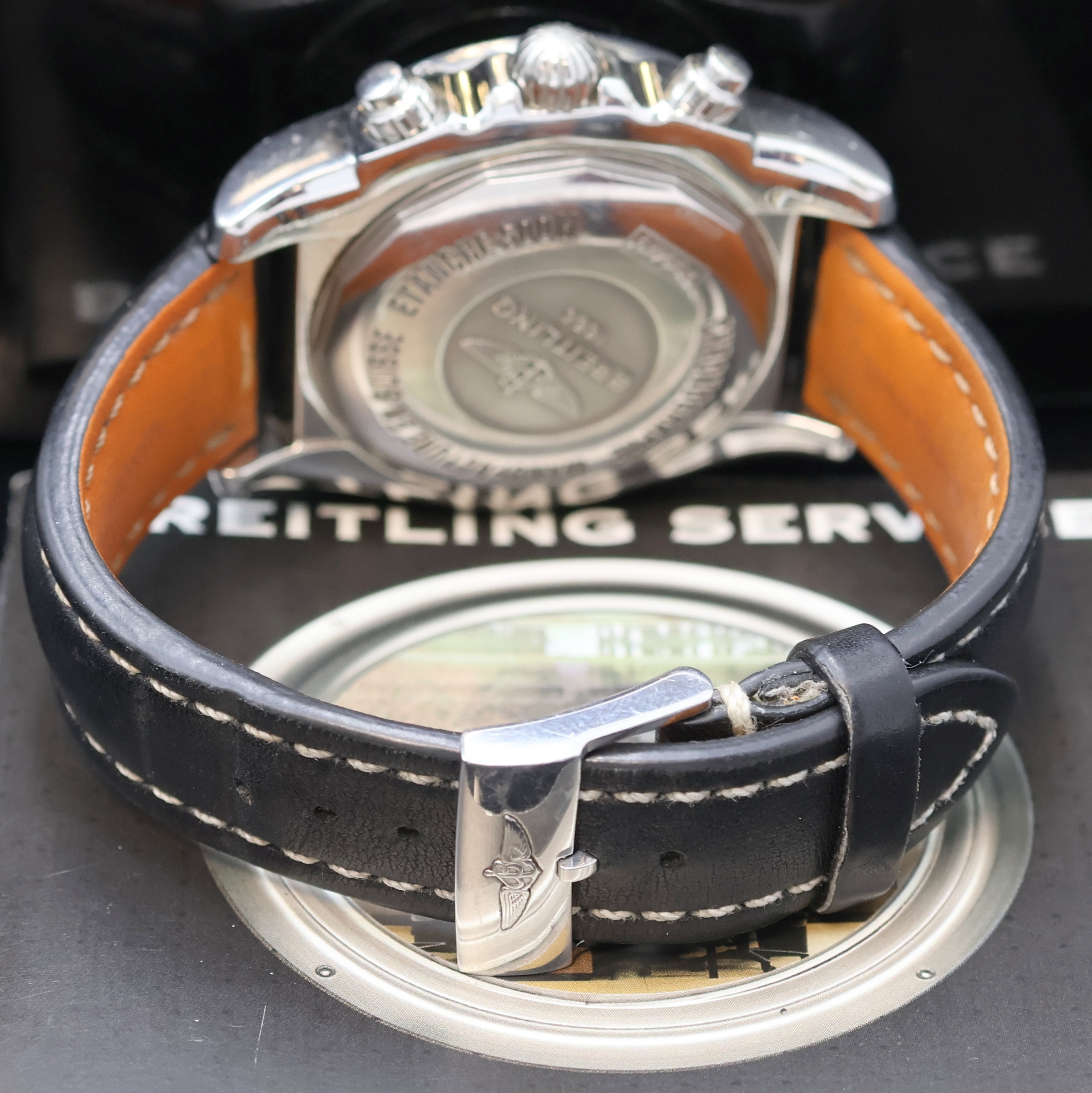 Detail c: BREITLING Chronomat GMT Armbandchronograph Referenz AB041012, Automatik, Schweiz um 2014, Chronometer in Edelstahl inkl. orig. Lederband m. orig. ...