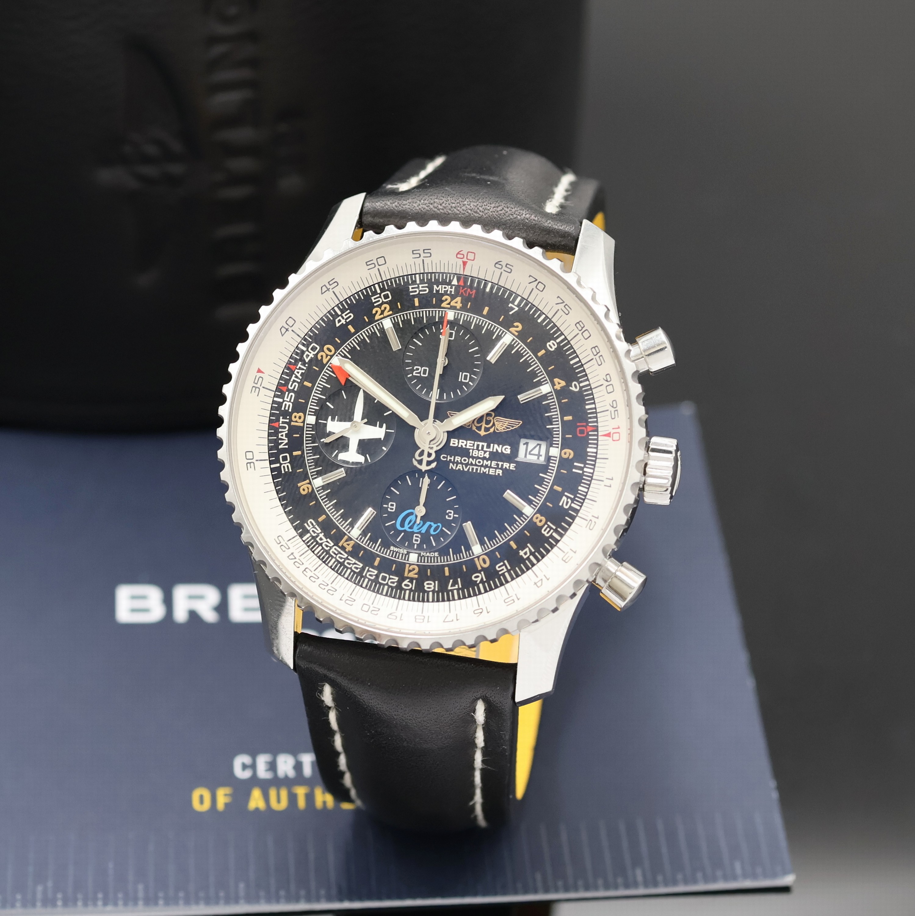 Image 27026982 - BREITLING extrem seltener, auf 50 Stück limitierter Armbandchronograph Navitimer World ...