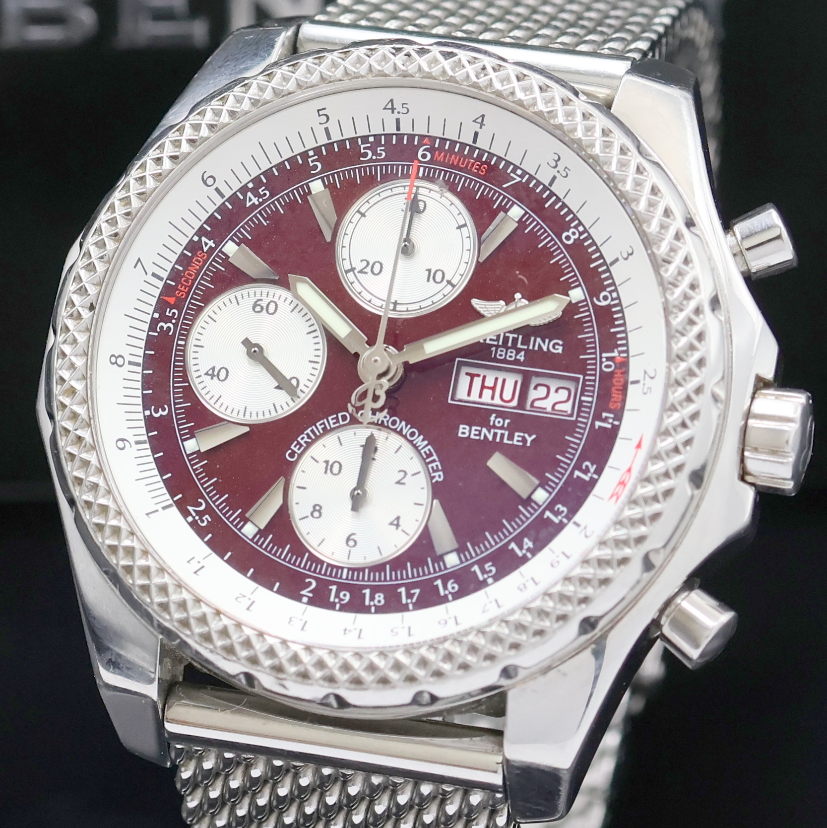 Detail a: BREITLING for Bentley GT Armbandchronograph Referenz A13362, Automatik, Schweiz um 2010, Chronometer in Edelstahl inkl. orig. Gliederband m. ...
