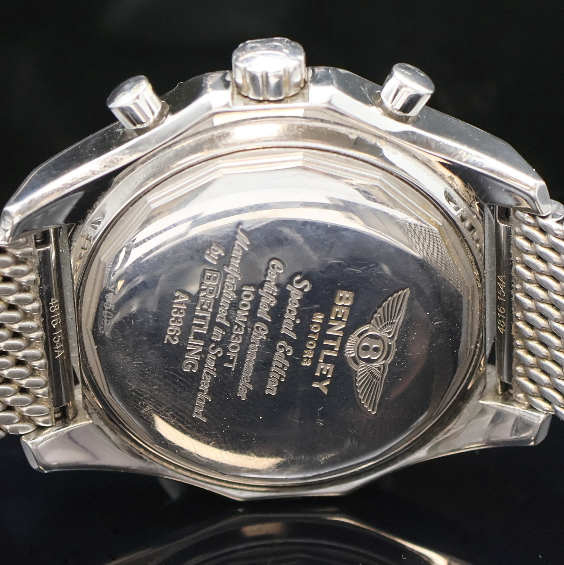 Detail e: BREITLING for Bentley GT Armbandchronograph Referenz A13362, Automatik, Schweiz um 2010, Chronometer in Edelstahl inkl. orig. Gliederband m. ...