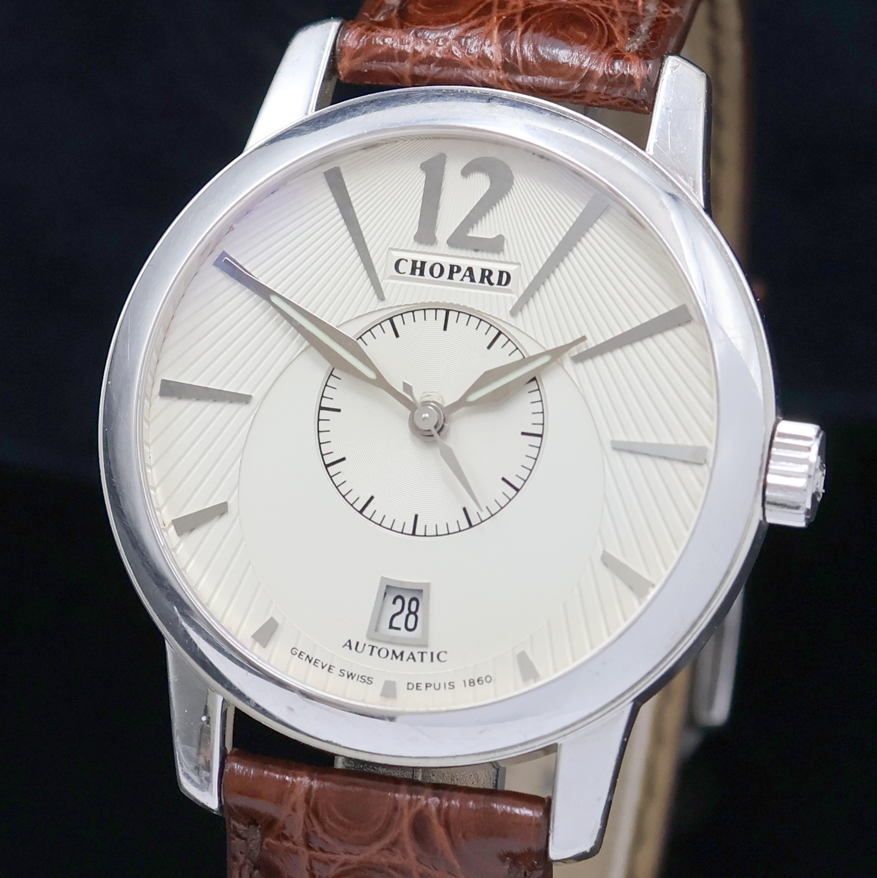 Detail a: CHOPARD Armbanduhr L.U.C. Classic Twin in WG 750/000 Referenz 161880-1001, Automatik, Schweiz um 2010, beids. vergl., Boden 6-fach verschr., orig. ...