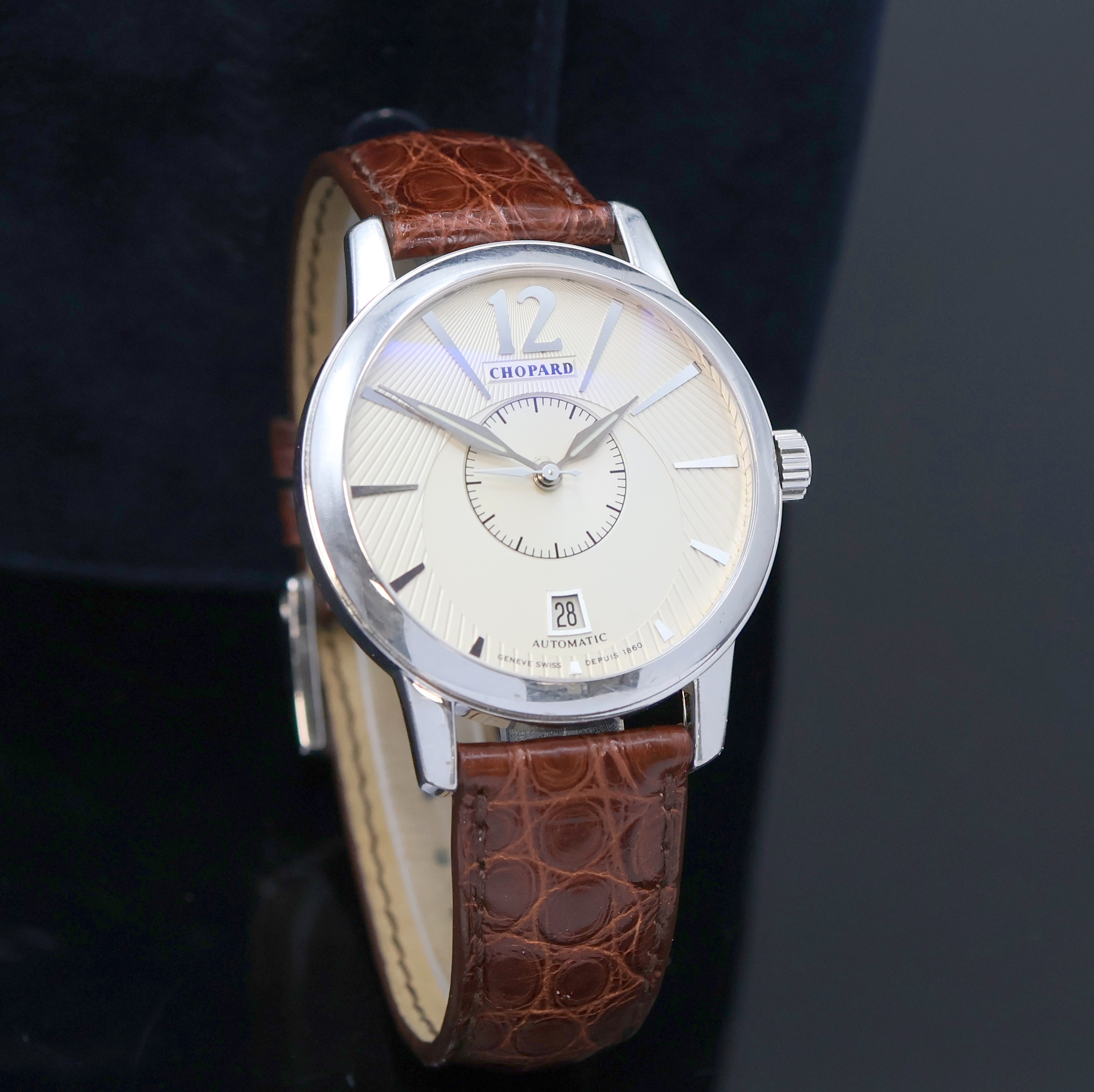 Detail b: CHOPARD Armbanduhr L.U.C. Classic Twin in WG 750/000 Referenz 161880-1001, Automatik, Schweiz um 2010, beids. vergl., Boden 6-fach verschr., orig. ...
