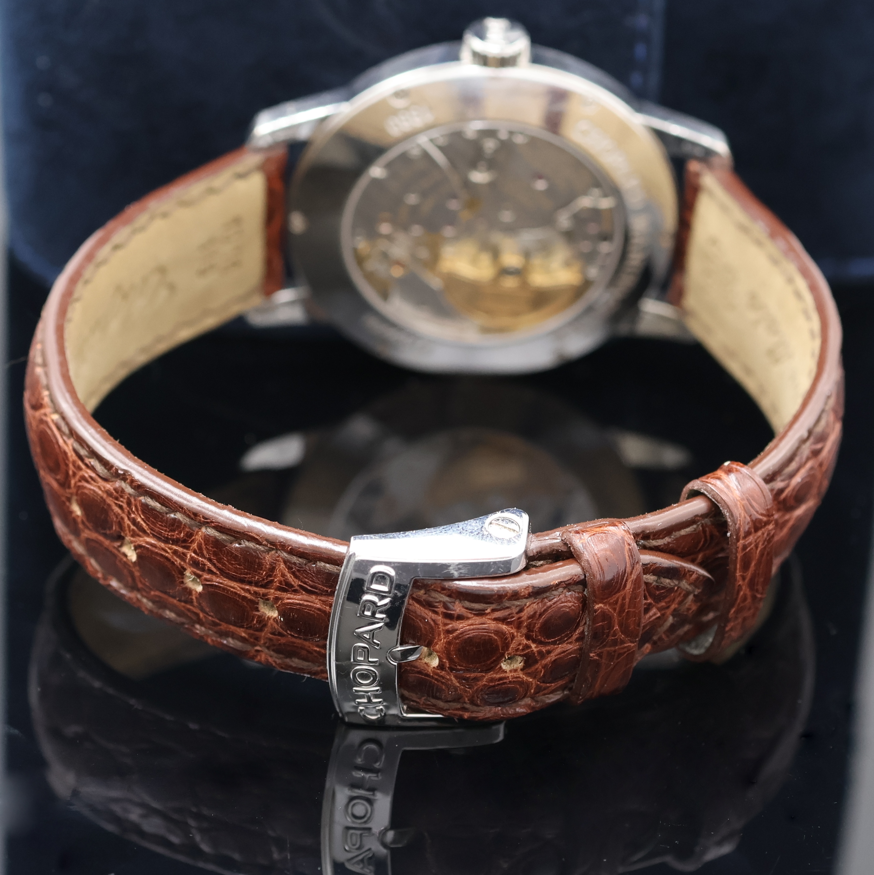 Detail c: CHOPARD Armbanduhr L.U.C. Classic Twin in WG 750/000 Referenz 161880-1001, Automatik, Schweiz um 2010, beids. vergl., Boden 6-fach verschr., orig. ...