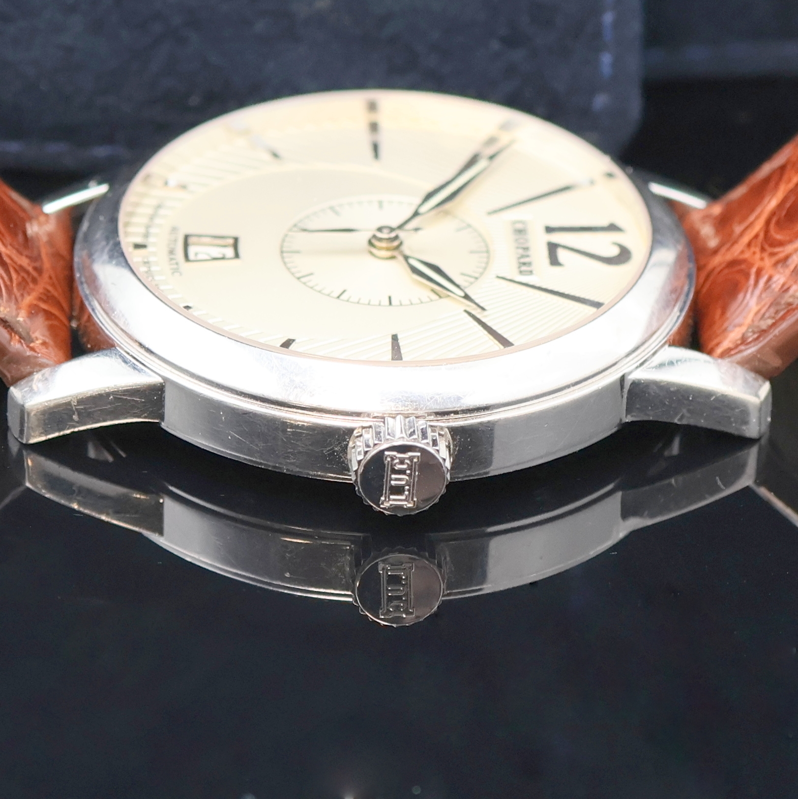 Detail d: CHOPARD Armbanduhr L.U.C. Classic Twin in WG 750/000 Referenz 161880-1001, Automatik, Schweiz um 2010, beids. vergl., Boden 6-fach verschr., orig. ...