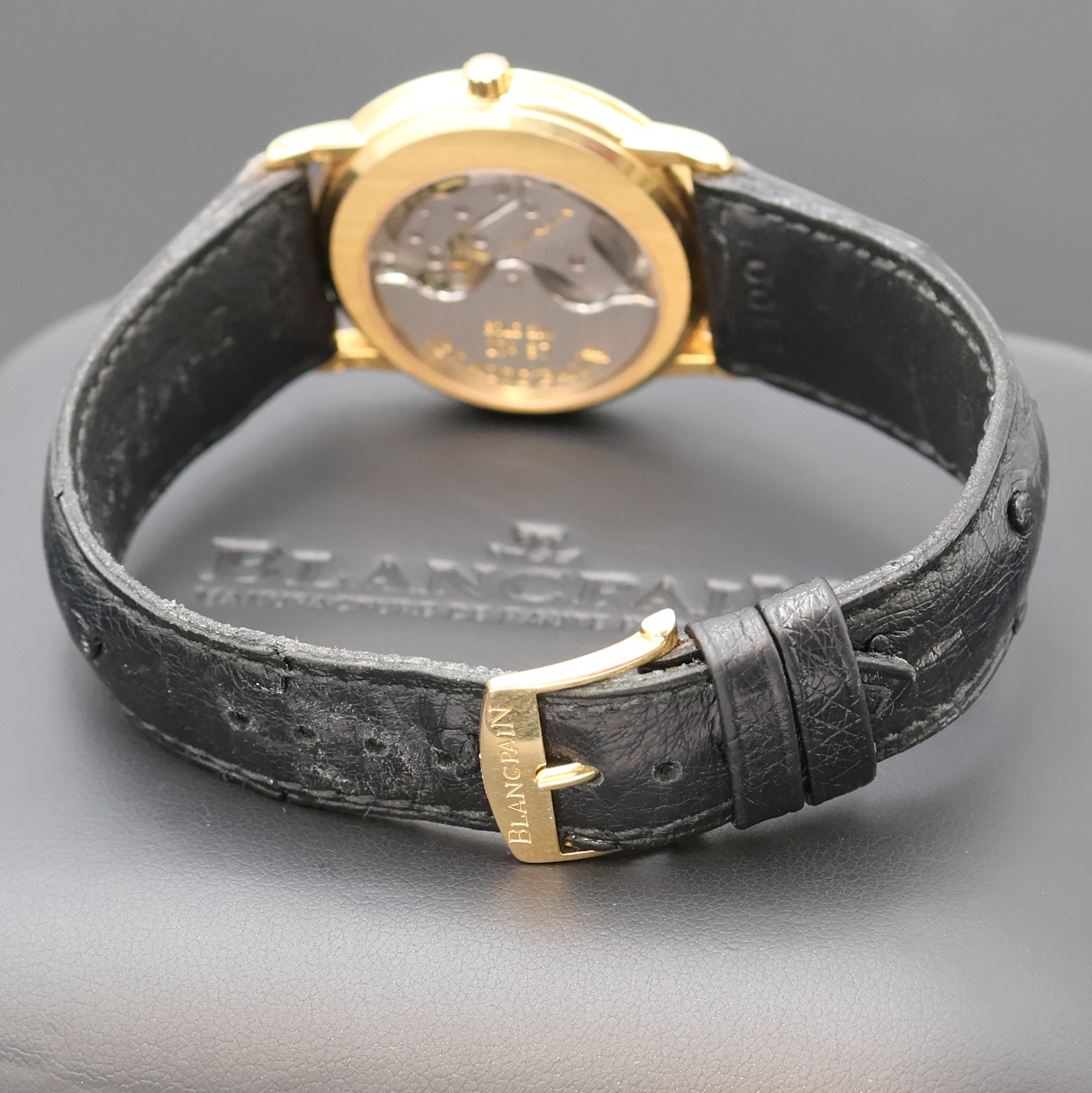 Detail c: BLANCPAIN Villeret Ultra Slim Armbanduhr in RG 750/000, Schweiz 1990er Jahre, Automatik, beids. vergl. Gehäuse inkl. Lederband m. orig. RG 750/000 ...
