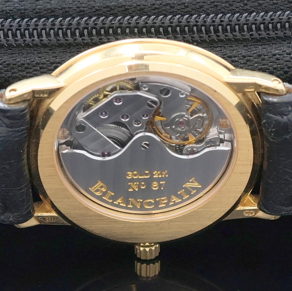 Detail f: BLANCPAIN Villeret Ultra Slim Armbanduhr in RG 750/000, Schweiz 1990er Jahre, Automatik, beids. vergl. Gehäuse inkl. Lederband m. orig. RG 750/000 ...