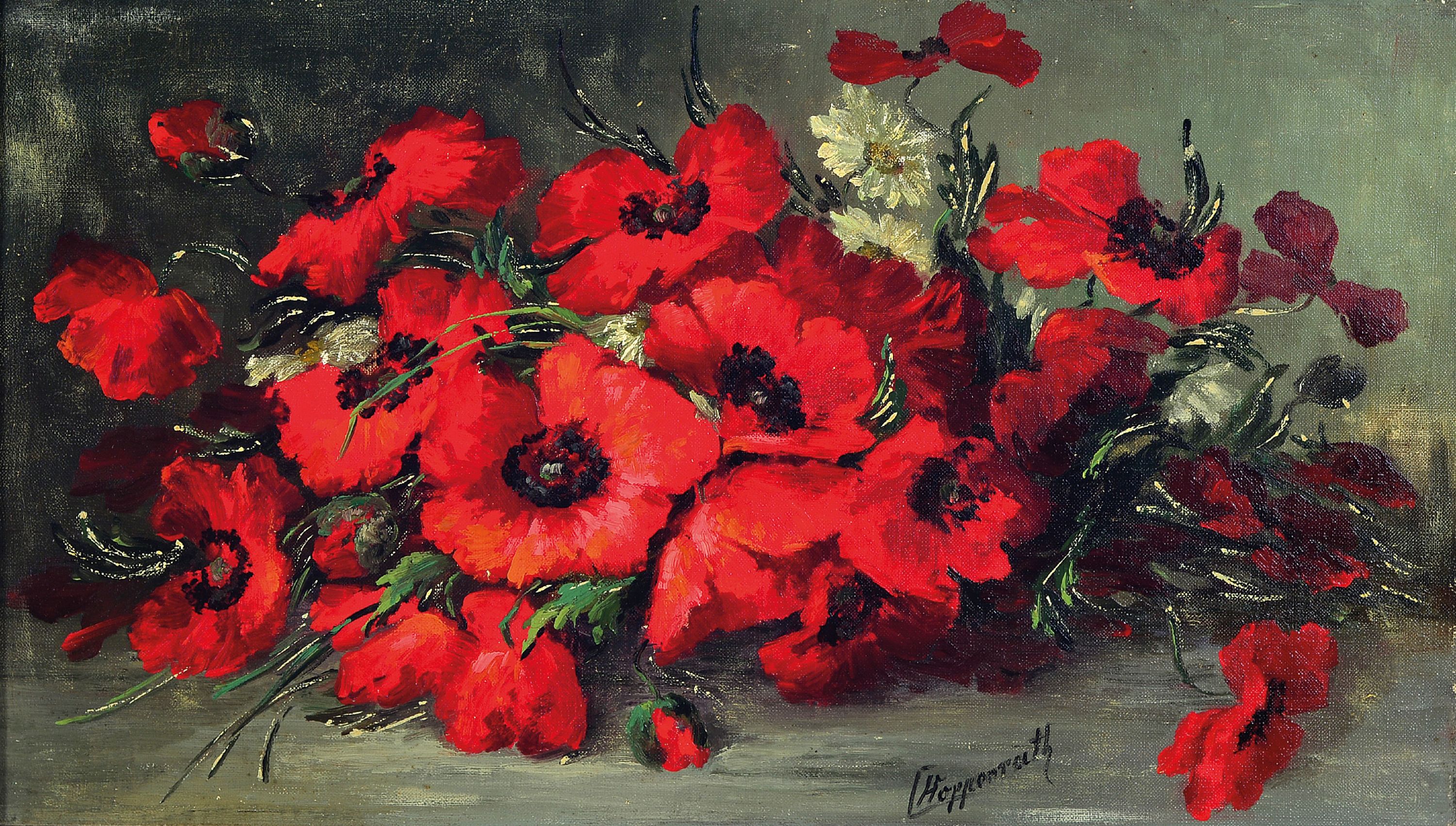 Image 27027003 - Clara Hoppenrath, Berliner Malerin Anfang des 20. Jh., Stillleben mit Mohnblumen, ...