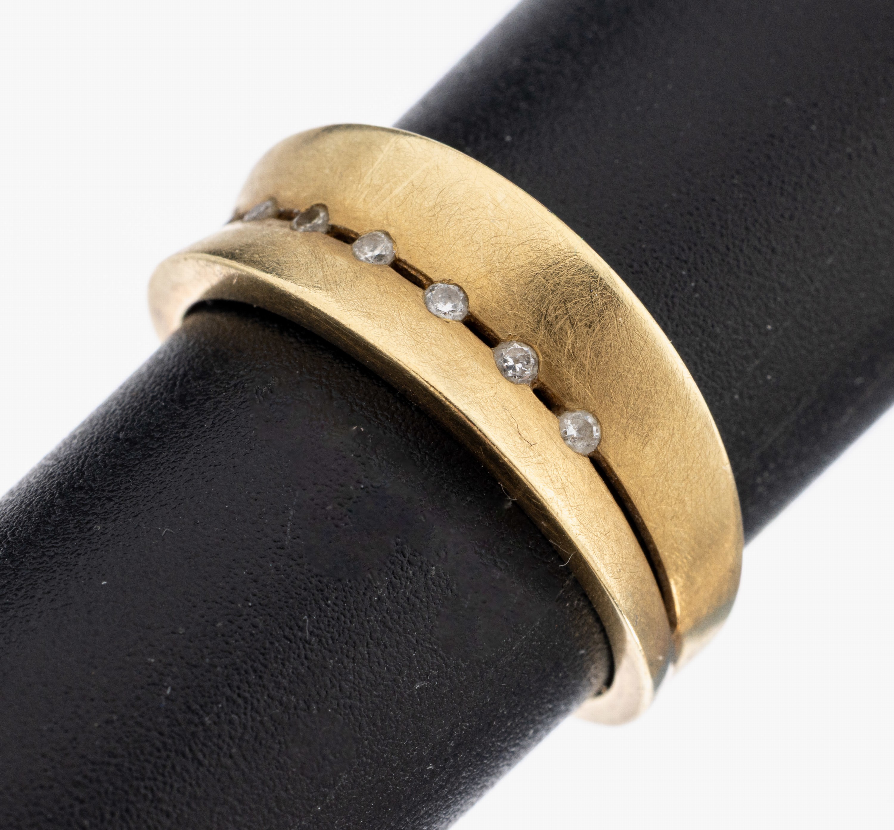 Image 27027026 - 14 kt Gold Diamant-Ring, GG 585/000, Spannringoptik, 7 kl. 8/8-Diamanten, Ringkopf ...