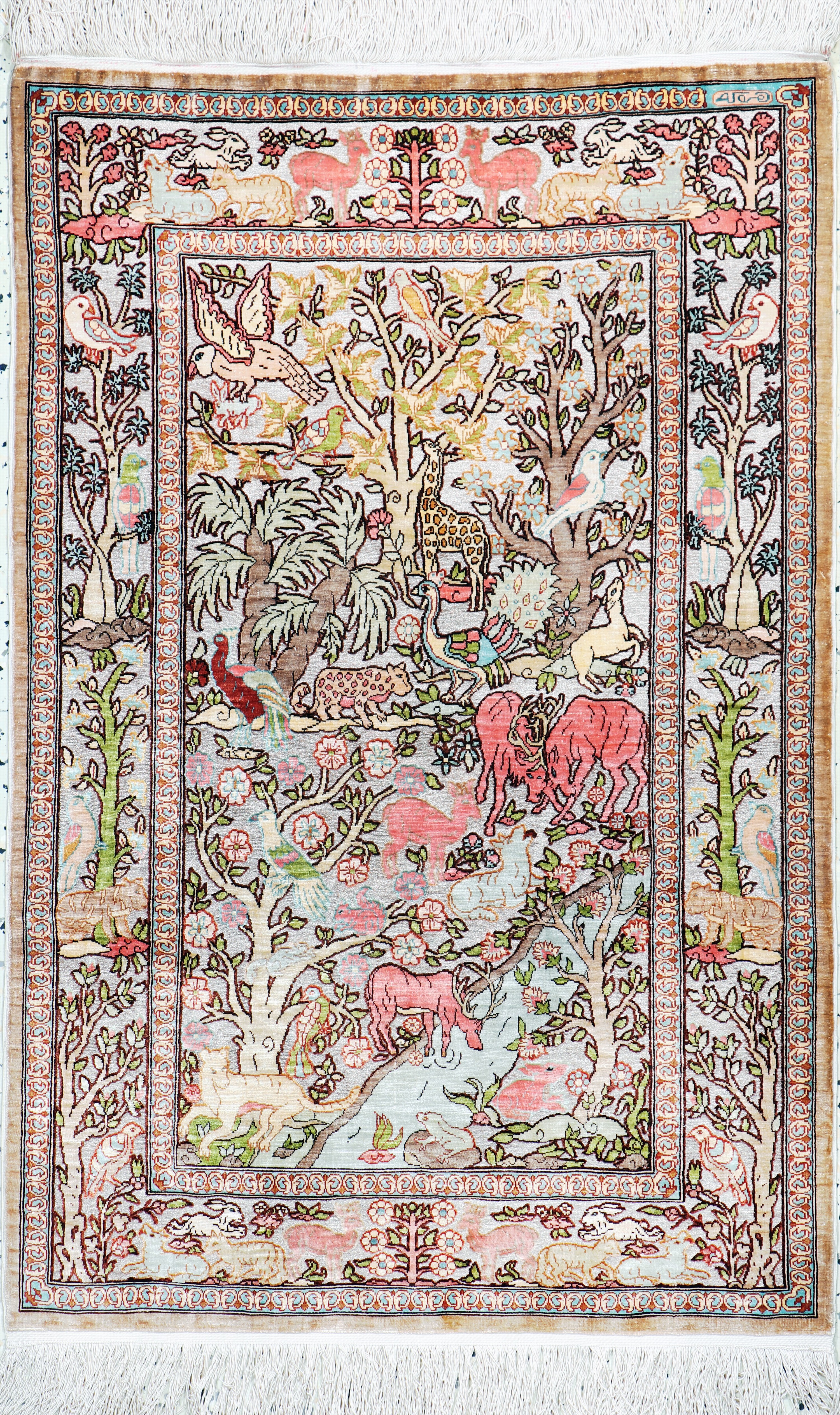 Image 27027056 - Hereke Seide fein sign., Türkei, Mitte 20.Jhd., reine Naturseide(Metallbrokat), ca. ...