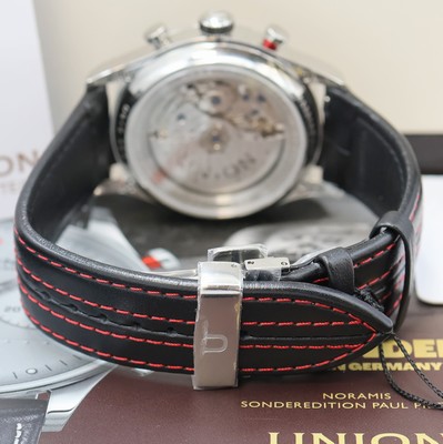 27027000c - UNION GLASHÜTTE nahezu neuwertiger Armbandchronograph Sonderedition Paul Pietsch ...
