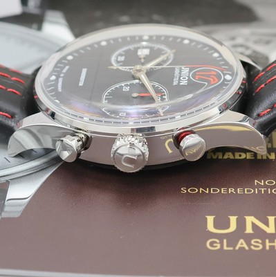 27027000d - UNION GLASHÜTTE nahezu neuwertiger Armbandchronograph Sonderedition Paul Pietsch ...
