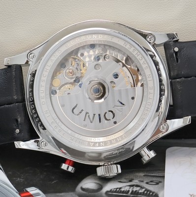 27027000f - UNION GLASHÜTTE nahezu neuwertiger Armbandchronograph Sonderedition Paul Pietsch ...