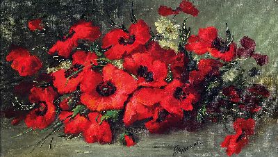 Image Clara Hoppenrath, Berliner Malerin Anfang des 20. Jh., Stillleben mit Mohnblumen, ...