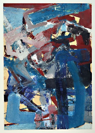 Image Bruno Kuhlmann, born 1963, Rooms III, oil/paper, signed and dated 90 at the bottom left, ...