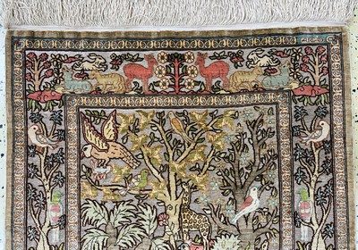 27027056a - Hereke Seide fein sign., Türkei, Mitte 20.Jhd., reine Naturseide(Metallbrokat), ca. ...