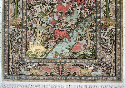 27027056b - Hereke Seide fein sign., Türkei, Mitte 20.Jhd., reine Naturseide(Metallbrokat), ca. ...