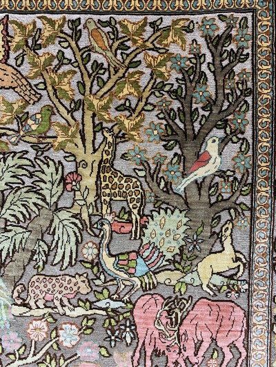 27027056c - Hereke Seide fein sign., Türkei, Mitte 20.Jhd., reine Naturseide(Metallbrokat), ca. ...