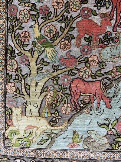 27027056e - Hereke Seide fein sign., Türkei, Mitte 20.Jhd., reine Naturseide(Metallbrokat), ca. ...