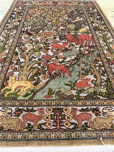 27027056i - Hereke Seide fein sign., Türkei, Mitte 20.Jhd., reine Naturseide(Metallbrokat), ca. ...