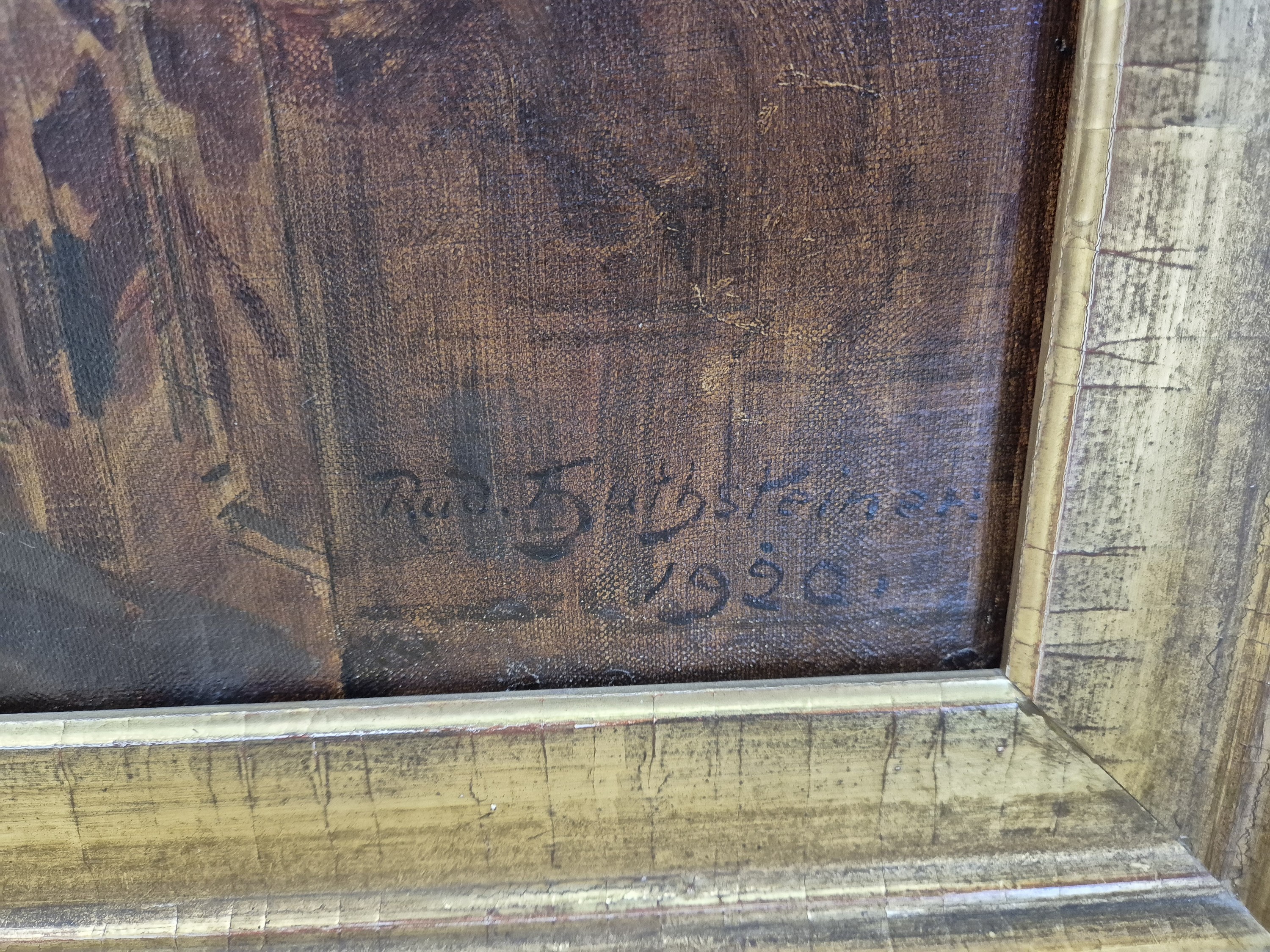Detail b: Rudolf Huthsteiner, 1855 Düsseldorf-1935 Stuttgart, Blick in die Klosterkirche Fürstenfeld, Öl/Lwd, rechts unten sign. und dat. 1920, 102x83cm, R. ...