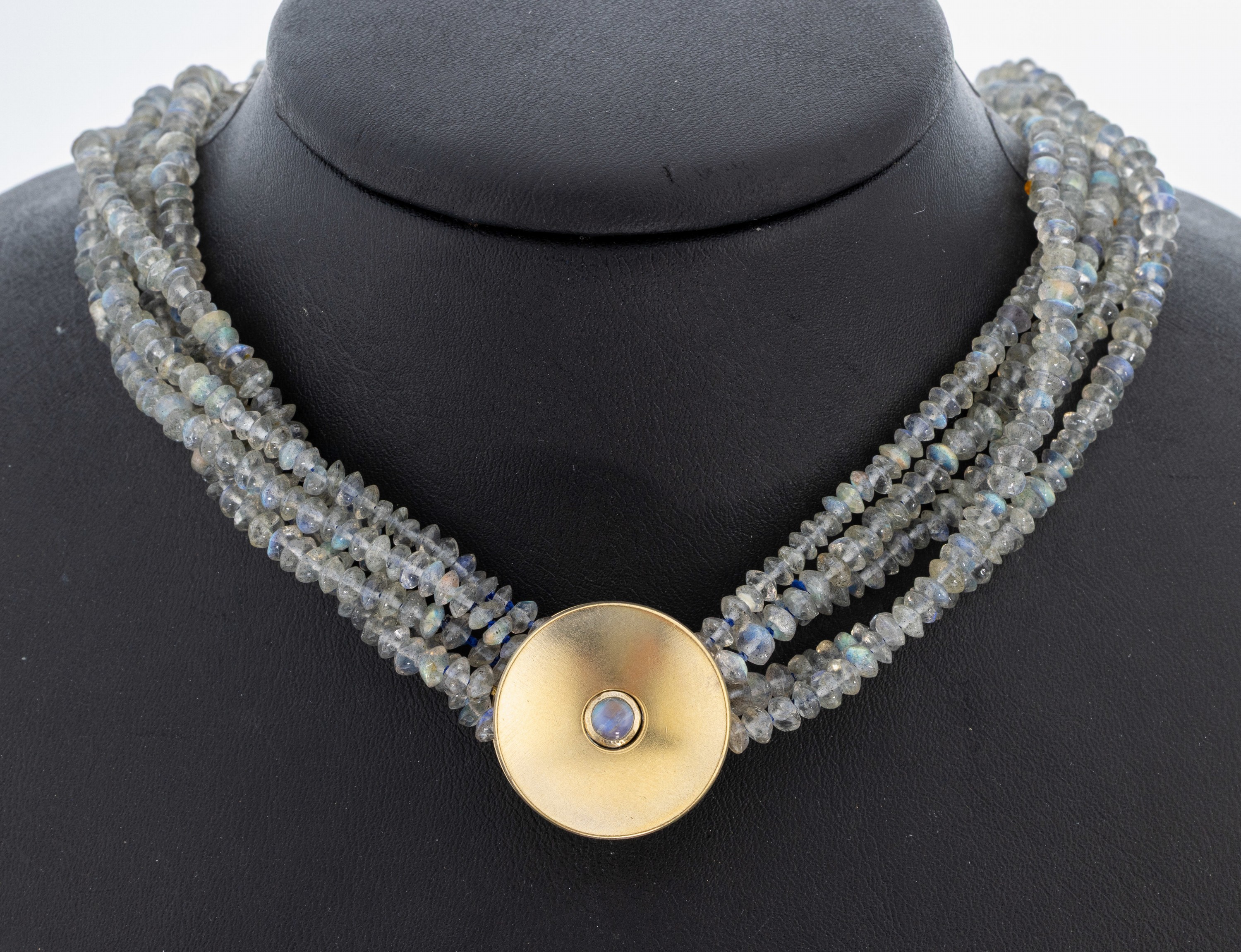 Image 27027132 - Labradorit-Collier, 5-rhg. Labradorit -Linsen in versch. Größen, außergewöhnliche ...