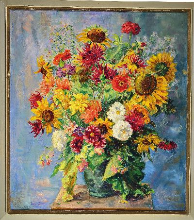 27027125k - Willibald Demmel, 1914-1989, prächtiges Blumenstillleben, Öl/Lwd, links unten sign. ...