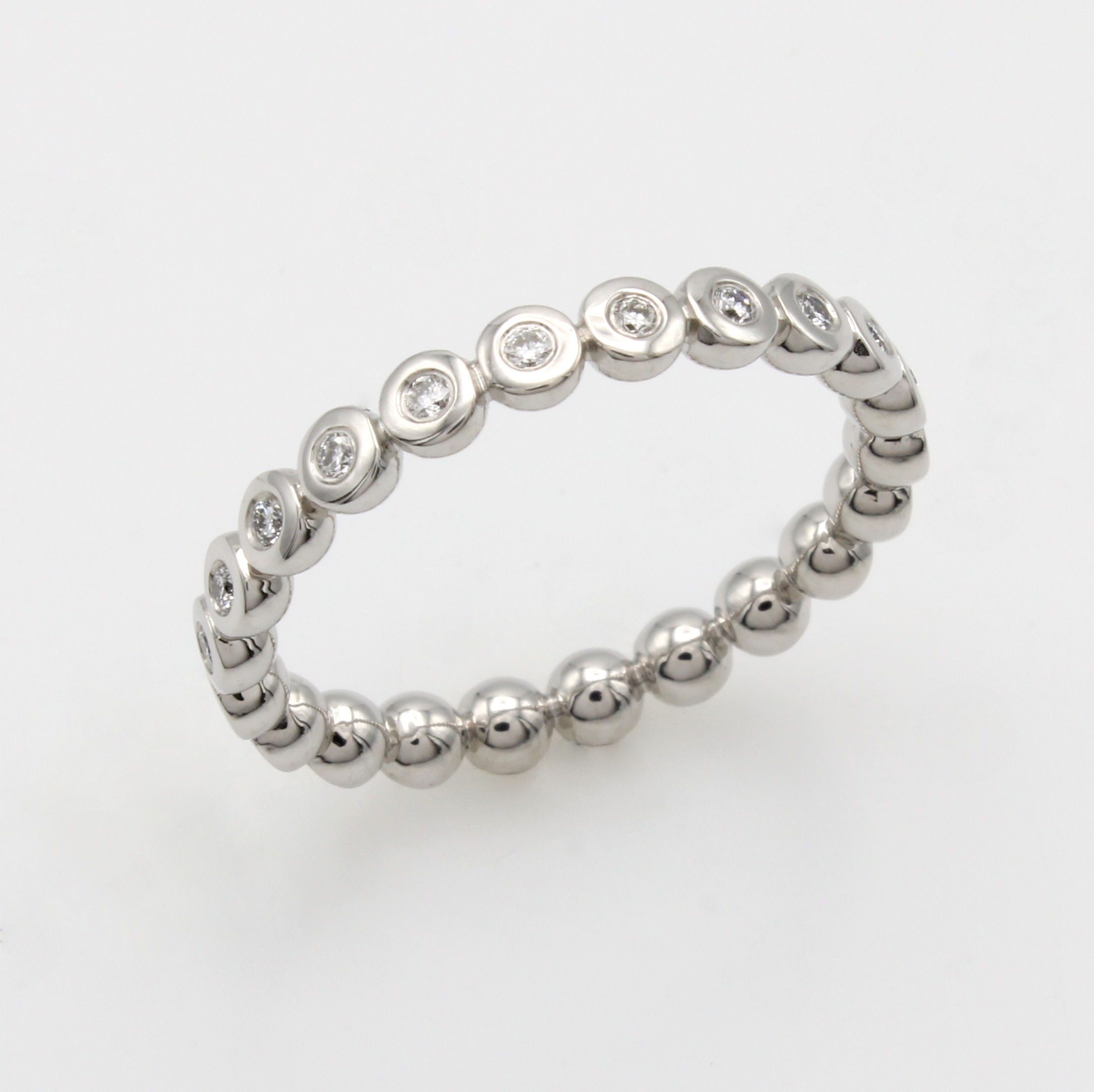 Image 27027207 - Memoryring mit Brillanten, WG 585/000, 22 Brill. in Zargenfassungen zus. ca. 0.22 ct ...