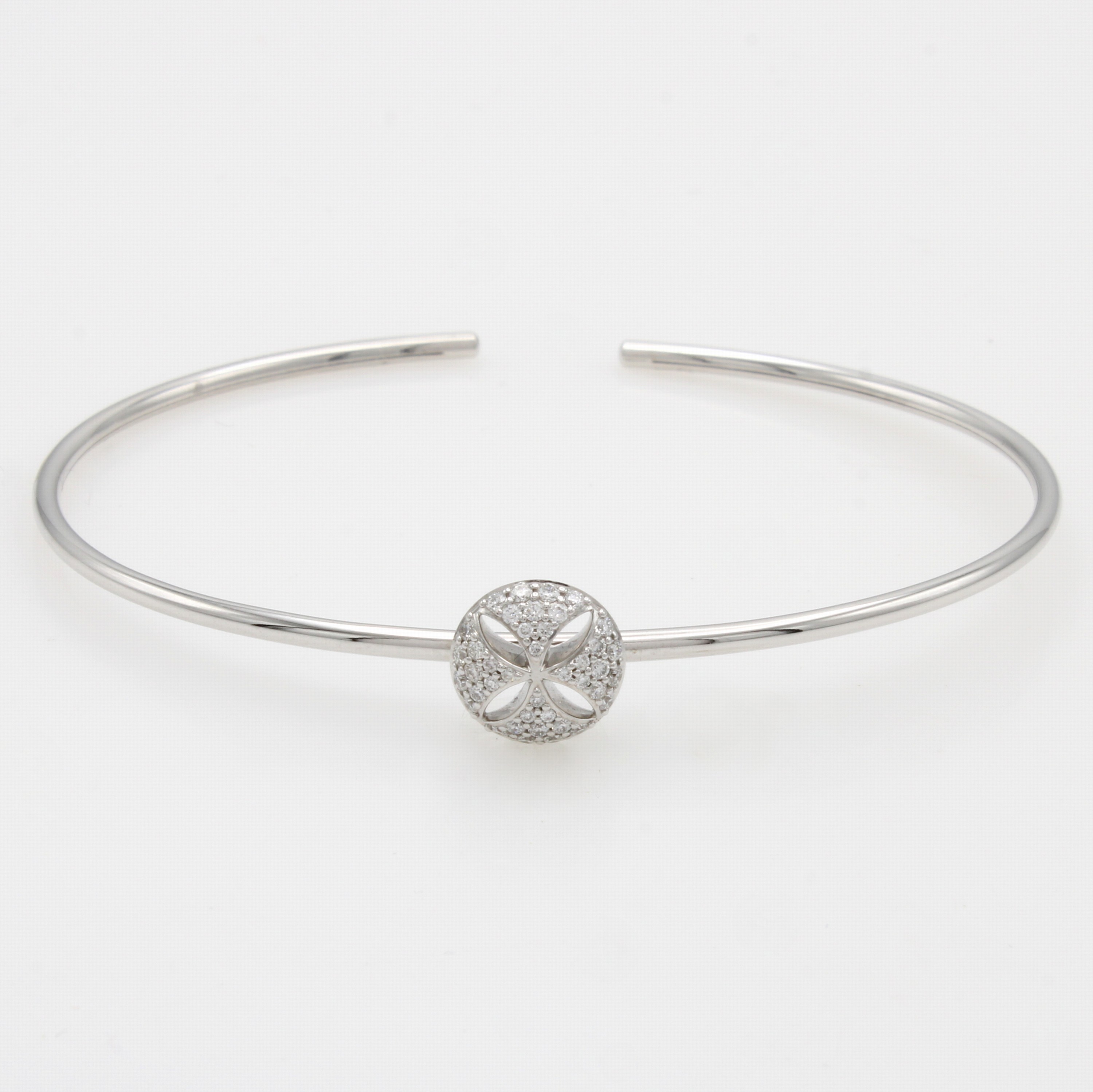 Image 27027215 - Armspange mit Brillanten, WG 750/000, rundesElement mit Ornamenten, bes. m. Brill. zus. ...