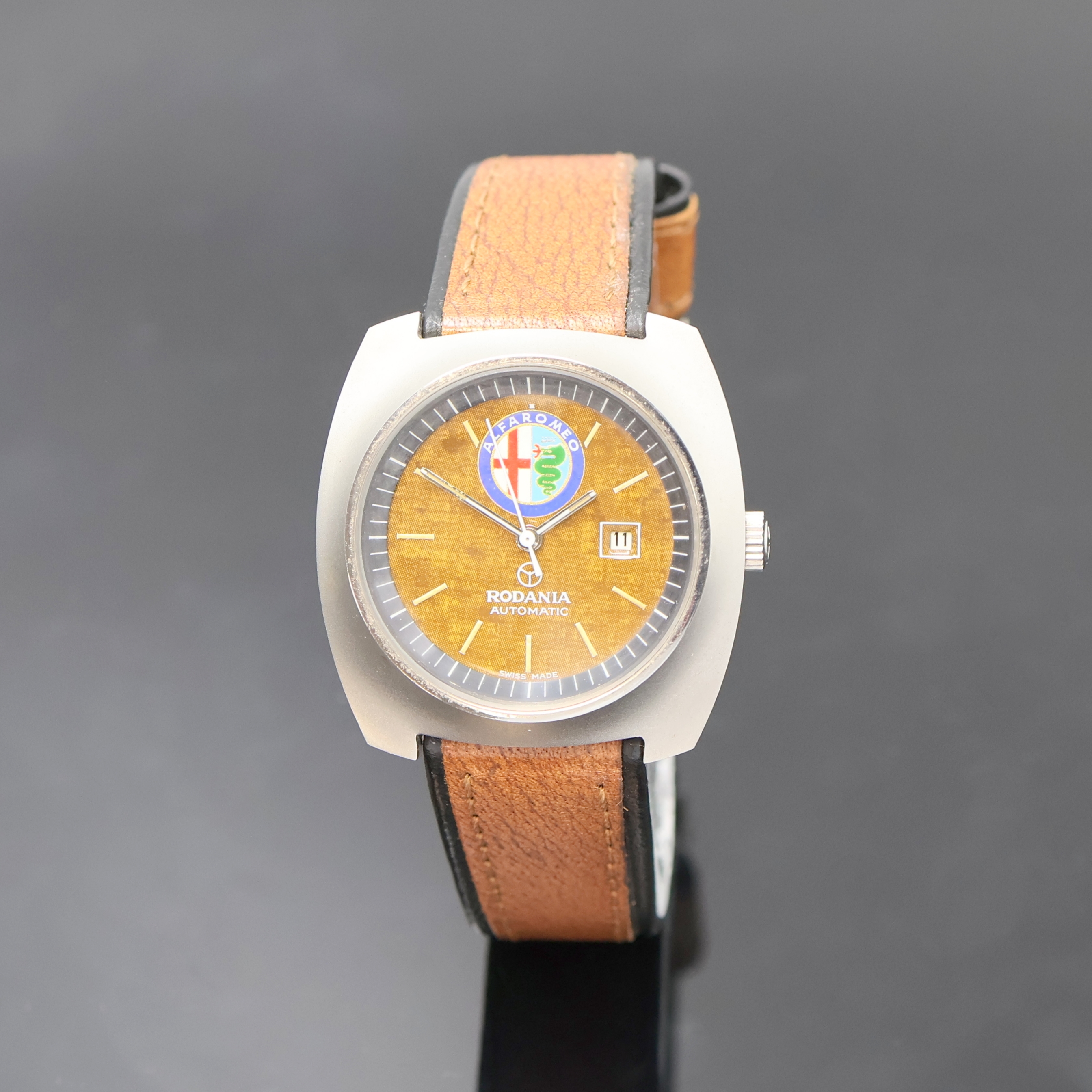 Image 27027243 - RODANIA / ALFA ROMEO Armbanduhr, Schweiz 1970er Jahre, Automatik, Edelstahlgeh. inkl. ...