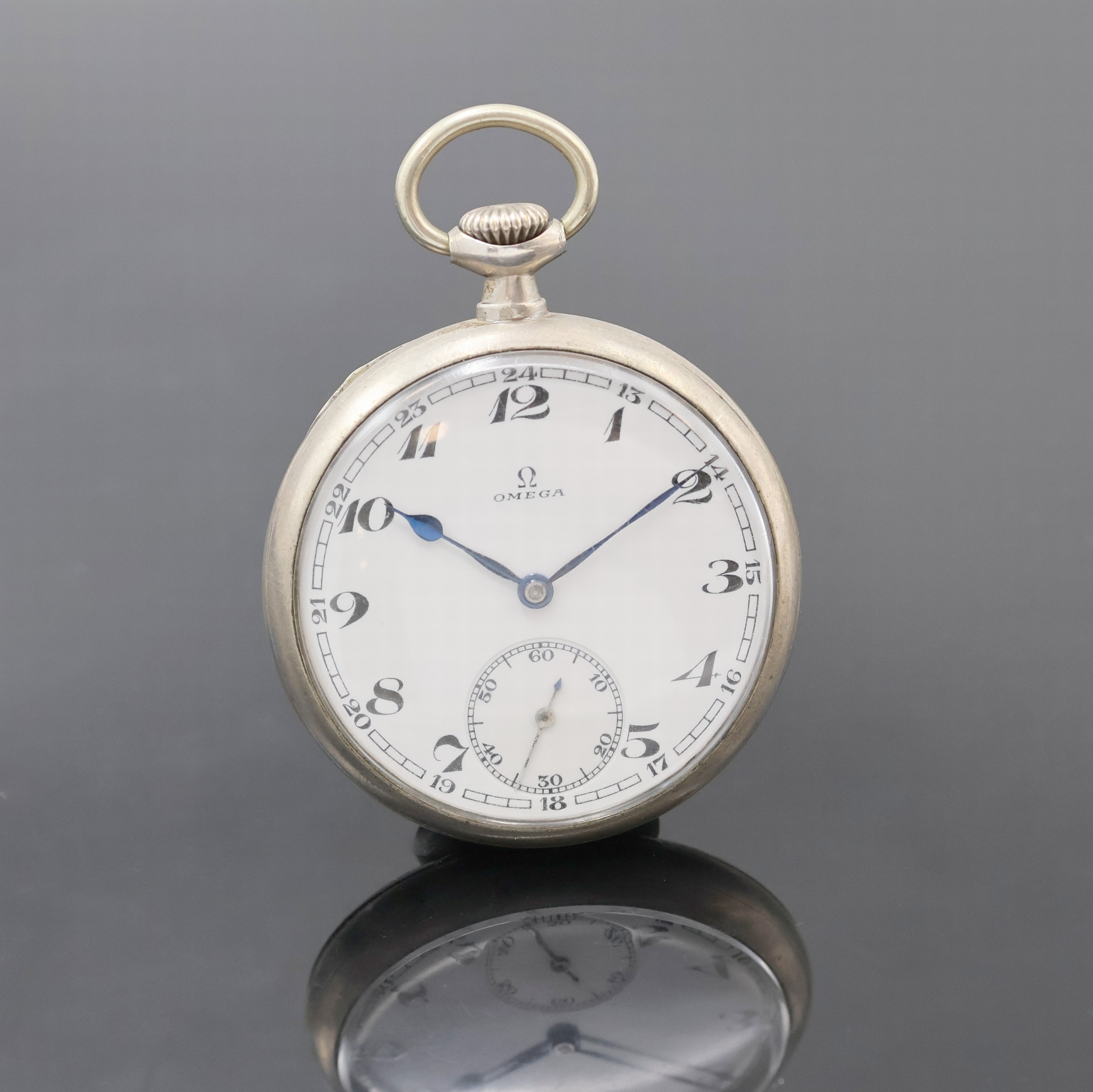 Image 27027250 - OMEGA Silber Herrentaschenuhr um 1932, 800er Silber, Boden m. freiem Monogrammspiegel ...