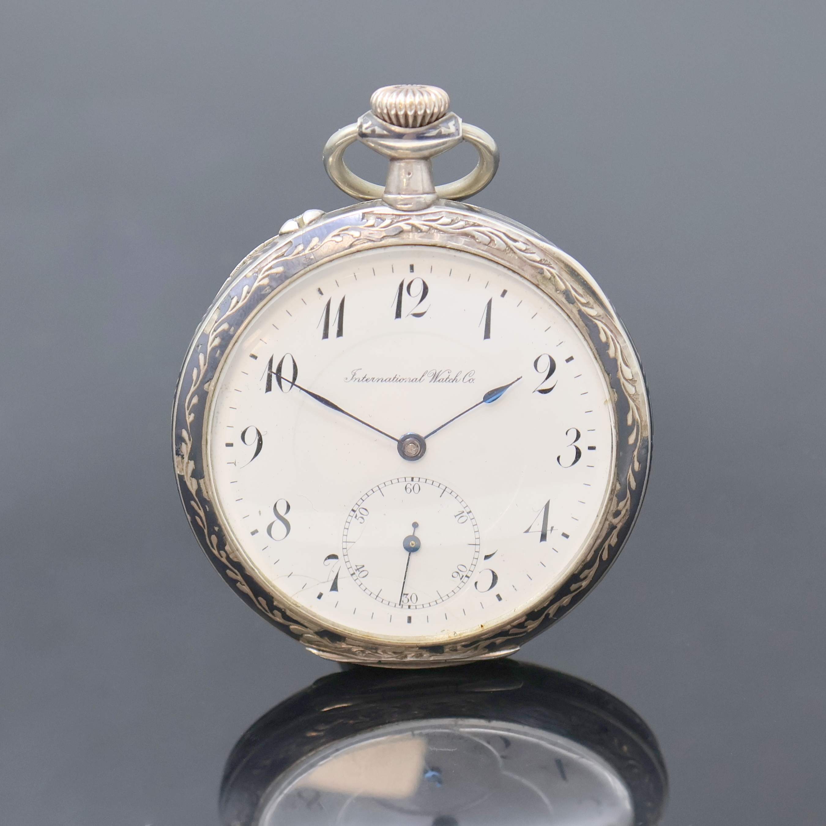 Image 27027253 - IWC Herrentaschenuhr in Tula-Silber, Schweiz um 1909, offenes Geh. mit Tula-Einlage ...