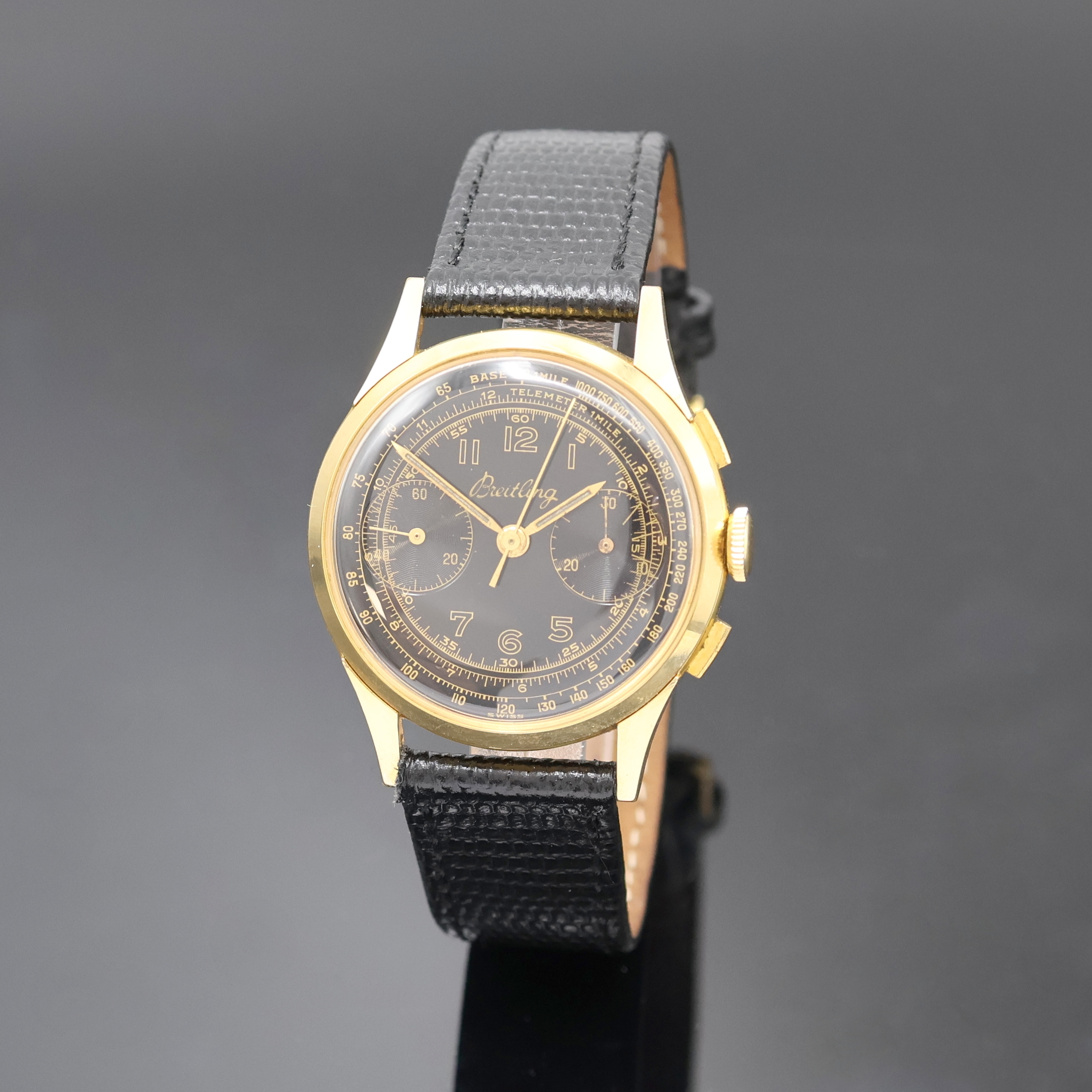 Image 27027256 - BREITLING Herrenchronograph Referenz 1159 48 im vergoldeten Gehäuse, Schweiz um 1950, ...