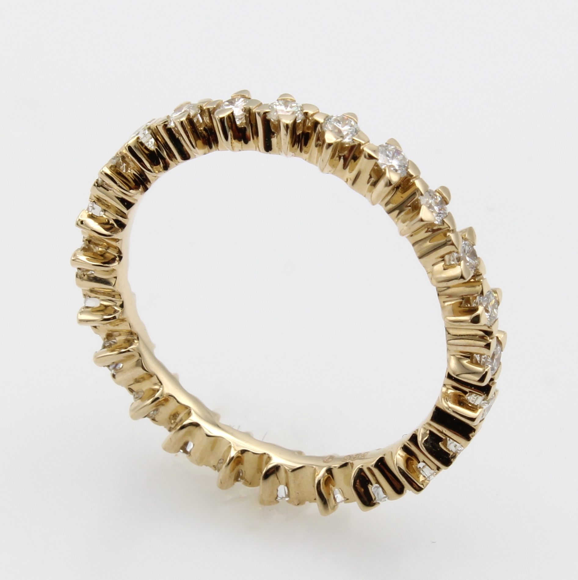 Image 27027275 - Memoryring mit Brillanten, GG 585/000, 26 Brill. zus. ca. 1 ct get.Weiß/lupenrein, RW ...