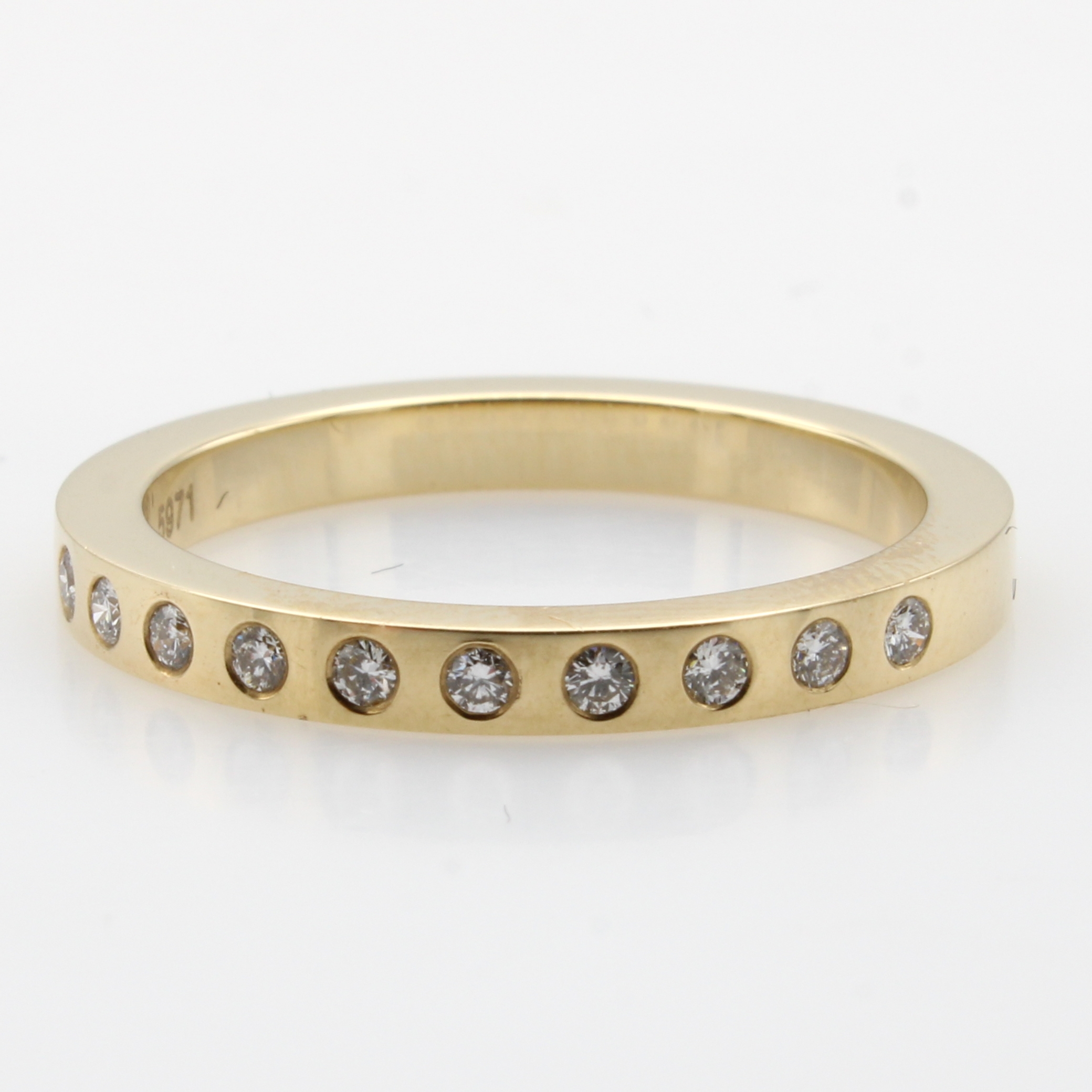 Image 27027295 - Ring mit Brillanten, GG 585/000, 10 Brill. zus. ca. 0.15 ct Weiß/si, RW ca. 56 ...