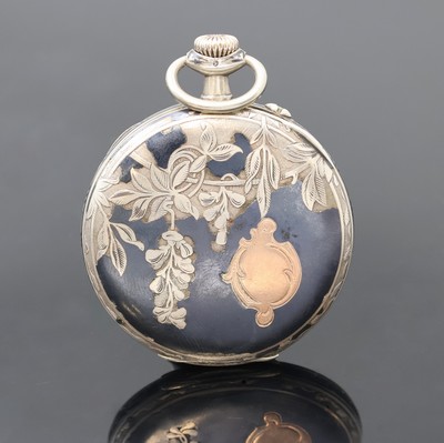 27027253a - IWC Herrentaschenuhr in Tula-Silber, Schweiz um 1909, offenes Geh. mit Tula-Einlage ...