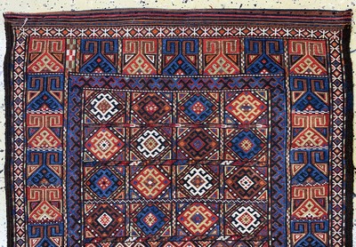 27027265a - Sumakh Kelim, Persien, Mitte 20.Jhd., Wolleauf Baumwolle, ca. 120 x 77 cm, EHZ: 2 ...