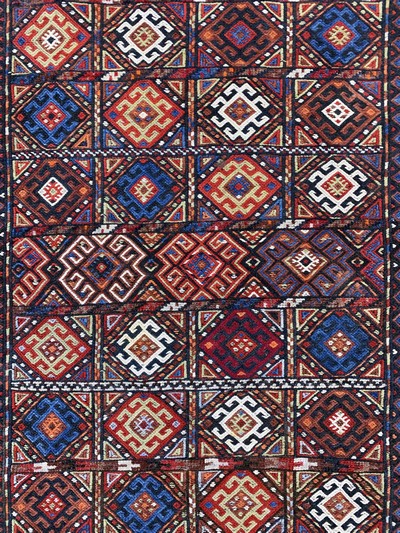 27027265c - Sumakh Kelim, Persien, Mitte 20.Jhd., Wolleauf Baumwolle, ca. 120 x 77 cm, EHZ: 2 ...
