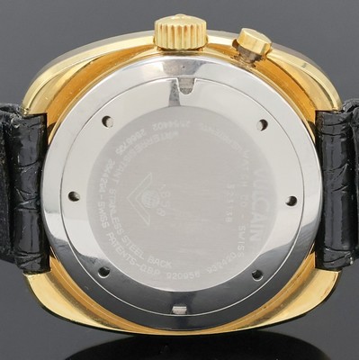 27027268d - VULCAIN Cricket Armbandwecker, Handaufzug, Schweiz um 1969, verg. Geh., Edelstahlboden ...