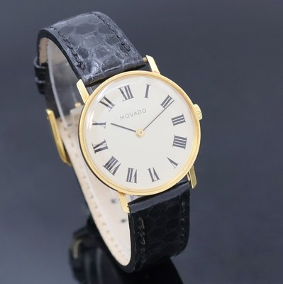 27027270b - MOVADO Armbanduhr in GG 750/000, Handaufzug, Schweiz um 1968, Boden und Glasrand ...