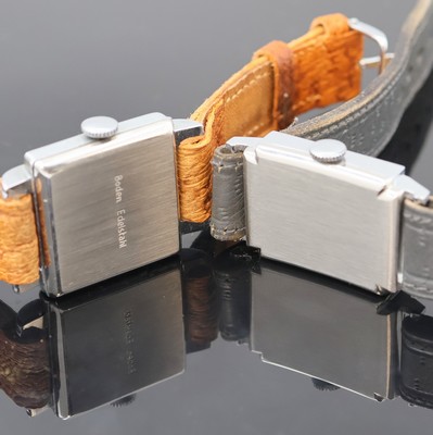 27027272e - Konvolut: 2 Armbanduhren, beide Handaufzug um 1940, verchr. Gehäuse, Edelstahlböden ...