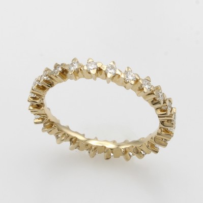 27027290a - Memoryring mit Brillanten, GG 585/000, 24 Brill. zus. ca. 0.70 ct Weiß/lupenrein, RW ...