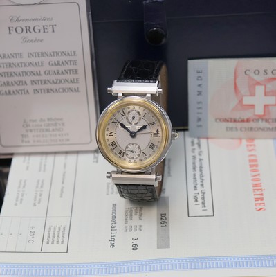 Image FORGET Classic D chronometer unworn gents wristwatch with day and date, self winding, on ...