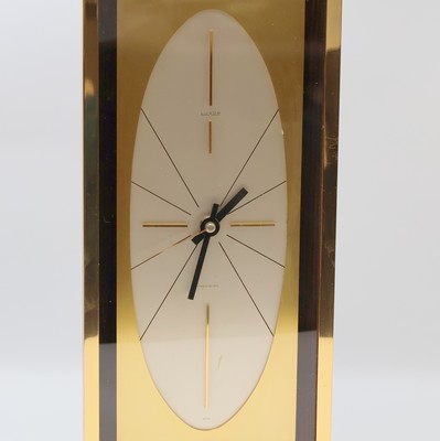 27027412a - LUXOR Precision vergoldete Wanduhr/Tischuhr, Schweiz um 1970, Elektromechanisch, ...